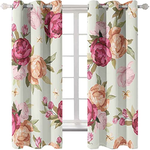 Rideau occultant isolant thermique fleur rose 140x160cm - 2