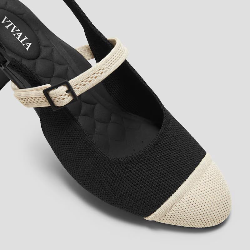 VIVAIA Juliana Almond-Toe Slingback Mary-Jane Sandals Arch Support Adaptive Fit Strap4