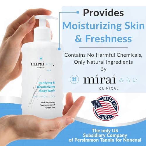 Mirai Clinical Body Wash for Strong Body Odor - Renewing Body Purifying & Deodorizing with Natural Persimmon & Green Tea Extracts - Nonenal Eliminator for Women & Men - 9.29 Fl oz - Image 7