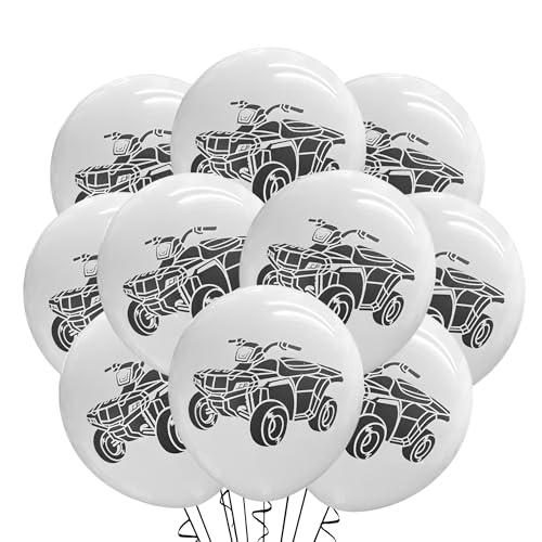 Malayan Products Four Wheeler Balloons 12 Count Latex, ATV Birthday Decorations, All Terrain Vehicle Theme, Quad Event Mudding Off-Road Trails Party, 12Inch Standard Size