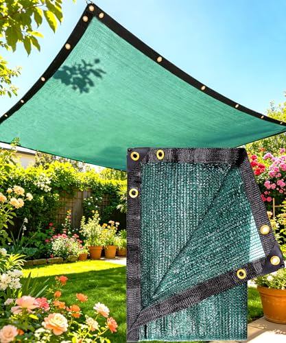 E.share 70% Green Colored Shade Cloth 12ft x 6ft Sun Shade Netting with Grommets, Breathable UV...