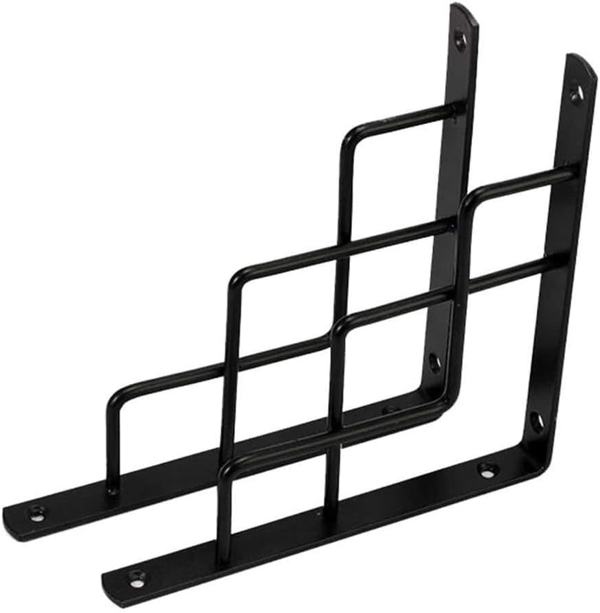 Floating Shelf Brackets Heavy Duty Metal 2 Pcs Black Floating Shelf Bracket Wall Hanging Shelve Brackets Corner Brace Right Angle Brackets for Bedroom Kitchen Living Room (Size : 12inch(30cm))