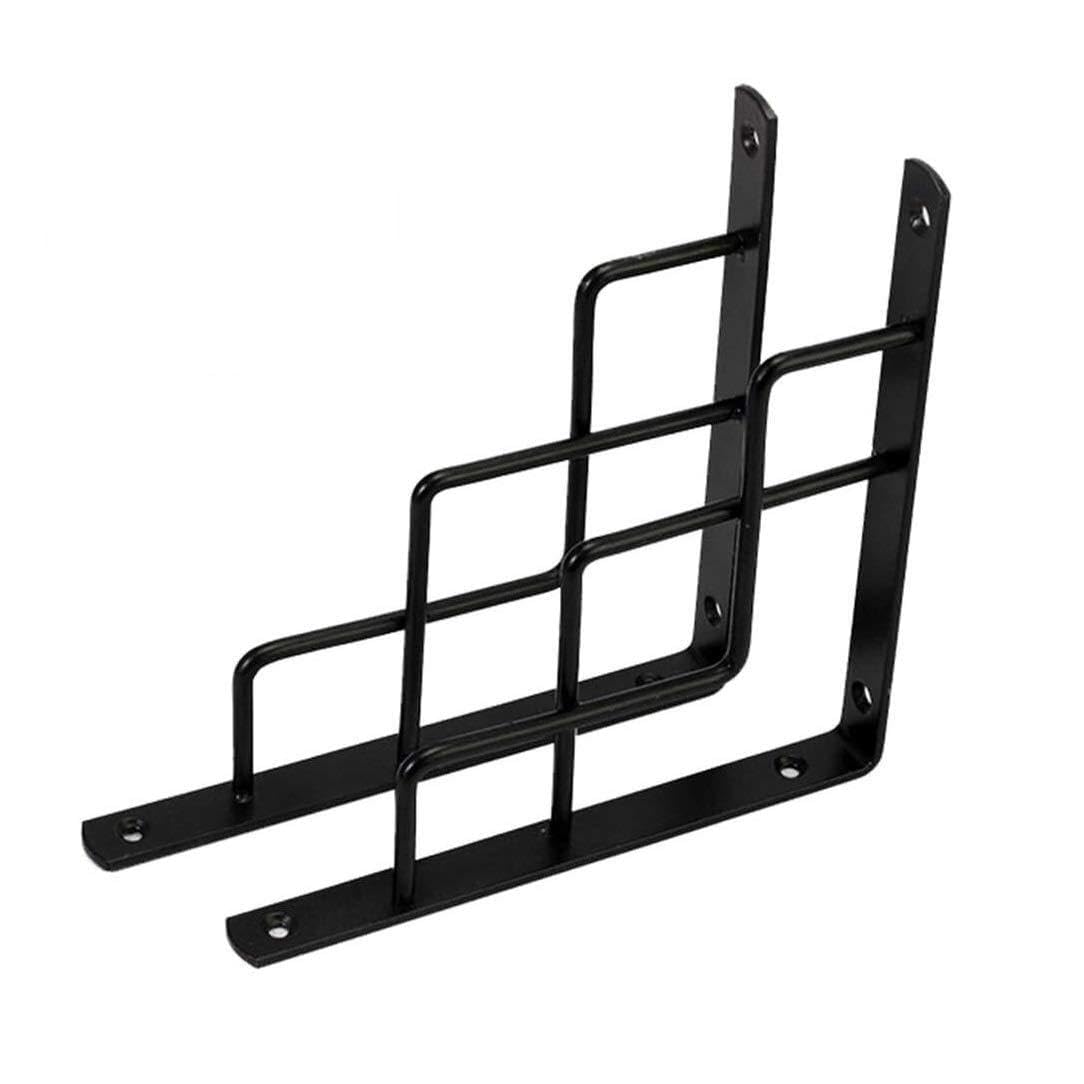 NGDFGR Kdlk Wall Shelf Brackets Supports Heavy Duty 2 Pcs Black Floating Shelf Bracket Wall Hanging Shelve Brackets Corner Brace Right Angle Brackets For Bedroom Kitchen Living,8inch(19.6cm)