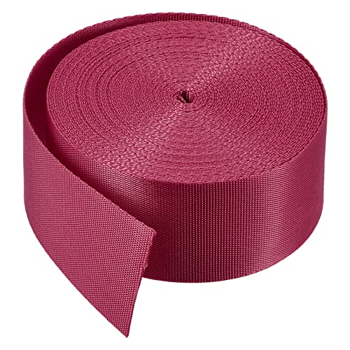 Image of Nylon Webbing Strap, 10 Metres, 1 inch /1.5 inch /2 inch Width, 0.7 mm Thickness (Maroon, 1.5 inch)