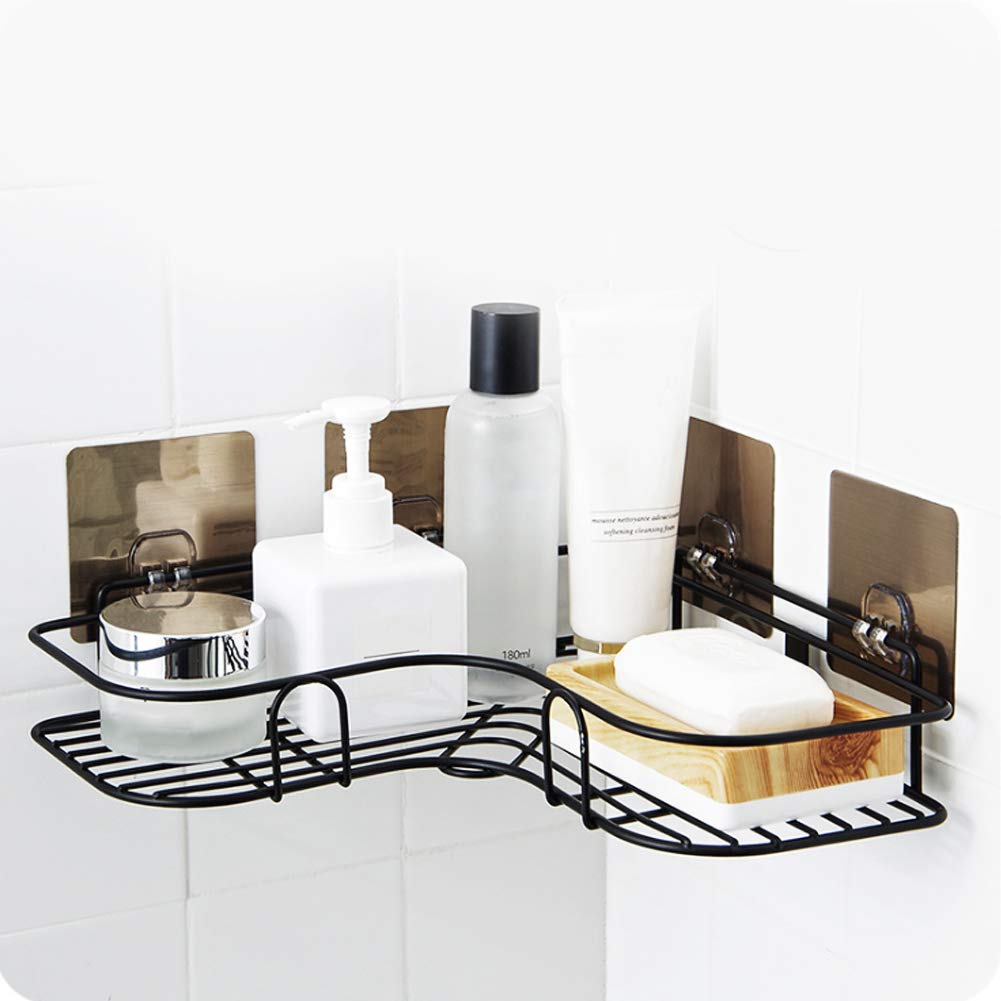 Corner Shelf, Bathroom Stand Shelf L-Shape Multipurpose Wall Mounted Bath Shelf Corner Floating Shelf, Shower Caddy Toilet for Bathroom - Image 2