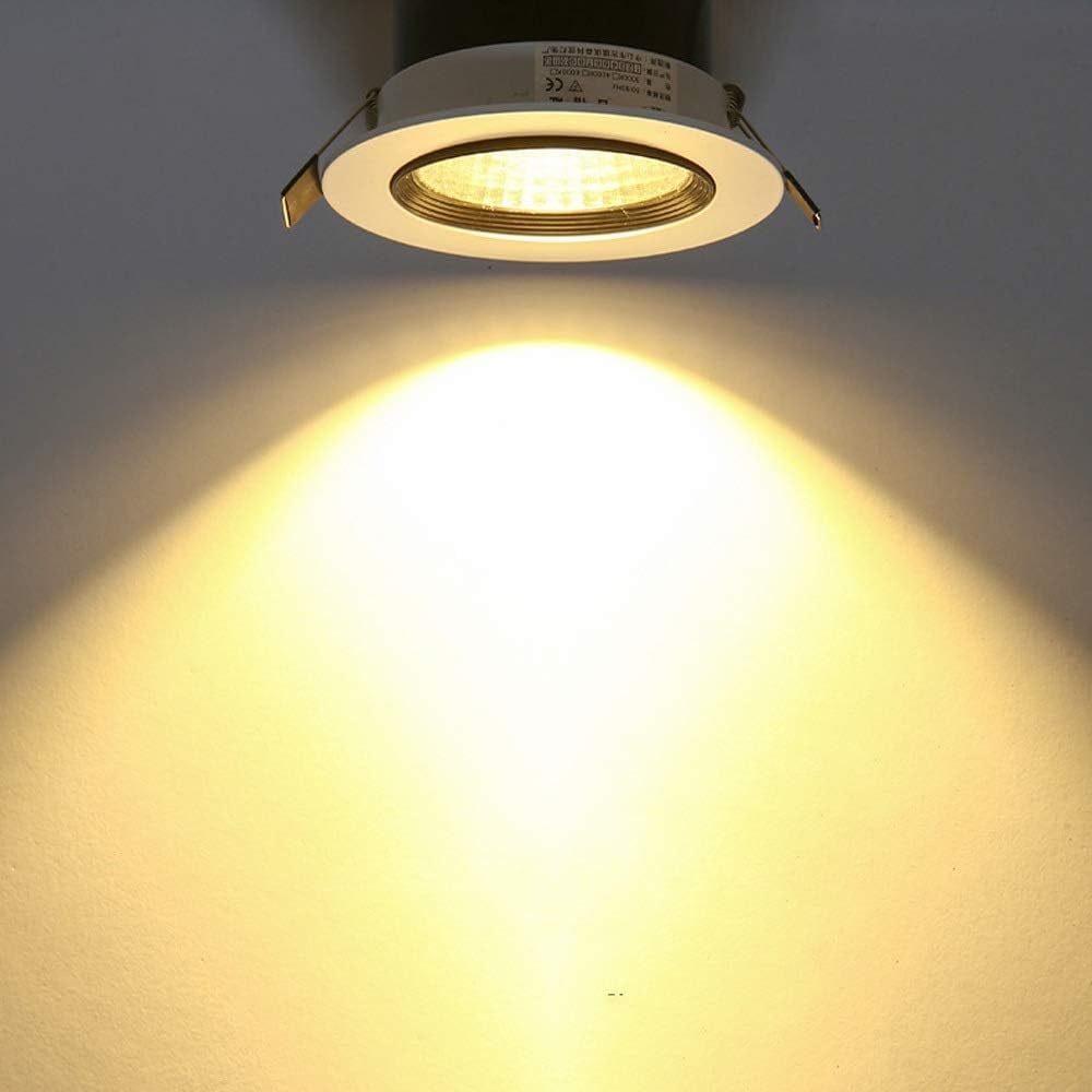 WDX- Foco empotrado redondo resistente, plafón giratorio LED, para pared caliente/blanco, cuarto de baño, cocina, oficina, luminarias decorativas, luminarias de techo proyector(Bianco,7W)