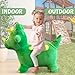Plush Green Dinosaur Bounce & Ride-on Inflatable Hopper Toddler Toy with Pump