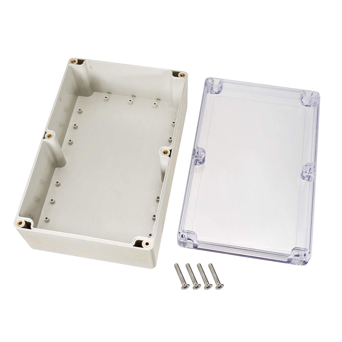 sourcingmap 230x150x87 mm,9.06x5.91x3.43 Zoll wasserfester elektronischer ABS-Kunststoff DIY Abzweigkasten Projektkasten Gehäuse Gehäuse für Außen- und Innenbereich mit transparenter Abdeckung