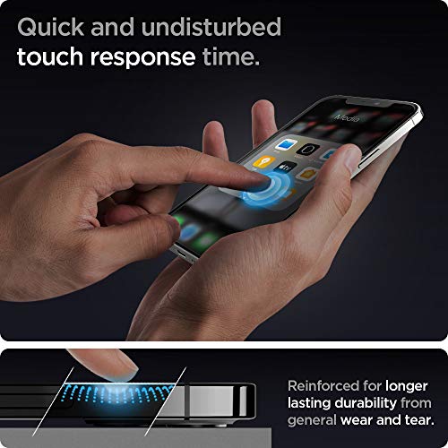 Image of Spigen Tempered Glass Screen Protector [GlasTR EZ FIT - Privacy] Designed for iPhone 12 / iPhone 12 Pro - 2 Pack