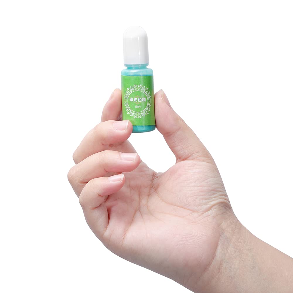 AGCFABS 10ml High Concentration UV Resin Liquid Pearl Coloring Dye Pigment Resin Epoxy Colorant for DIY Jewelry Making Tools 24 Colors (Rose)