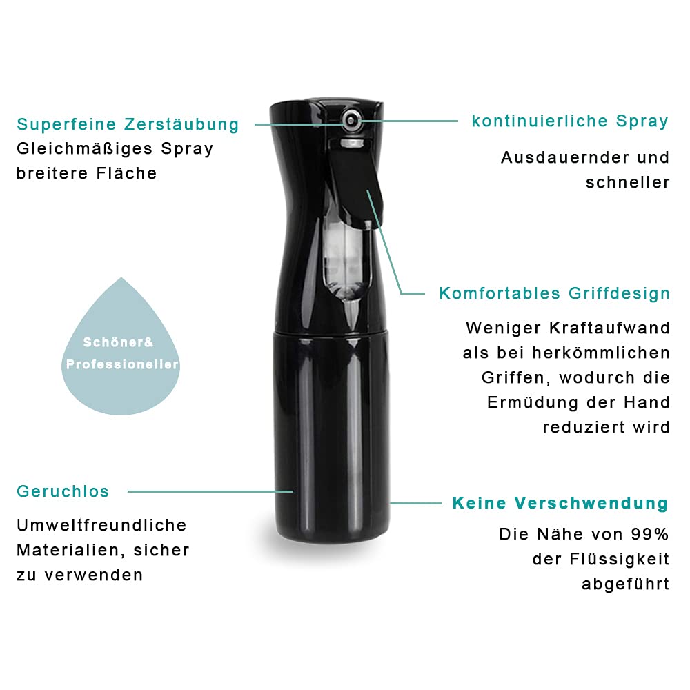 Relaxdays spuitfles glas, 2 x 500 ml, navulbaar, mist en straal, haarverzorging, schoonmaken, leeg, doorzichtig