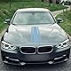 Ambiance Sticker Auto-Motorhaube, selbstklebend, Racing Body Side Stripe Decal, Dach, Stoßfänger, Stripe Decal Vinyl, modifizierter Stripe Decal Car Dekor, Blau, Puder – 1 Stück mit 124 cm