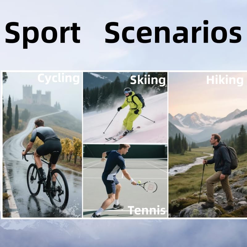 Men's Crew Socks Moisture-Wicking Women's Running Socks Breathable Non-Slip Silicone Socks for Hiking, Skiing, Cycling 2Pairs3