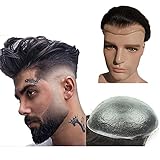 PU Skin Toupee for Men NLW European Human Hair Pieces for mens hair prosthesis patch units replacement system for men 0.04mm V loop thin Skin 10x8'base size implant for man #1 Jet Black color
