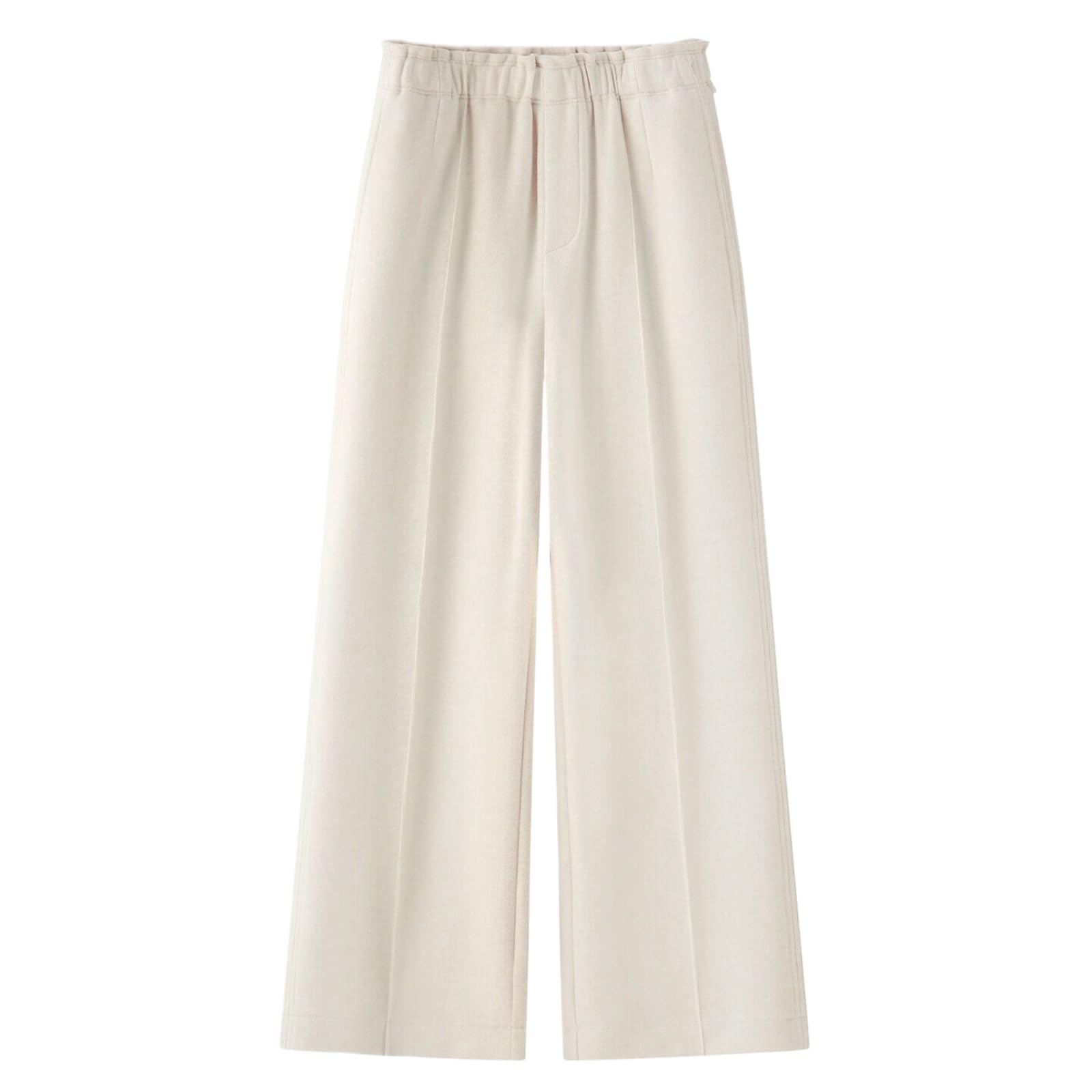 Womens Fall Elastic Waist Loose High Waist Straight Leg Casual Wide Leg Pants
