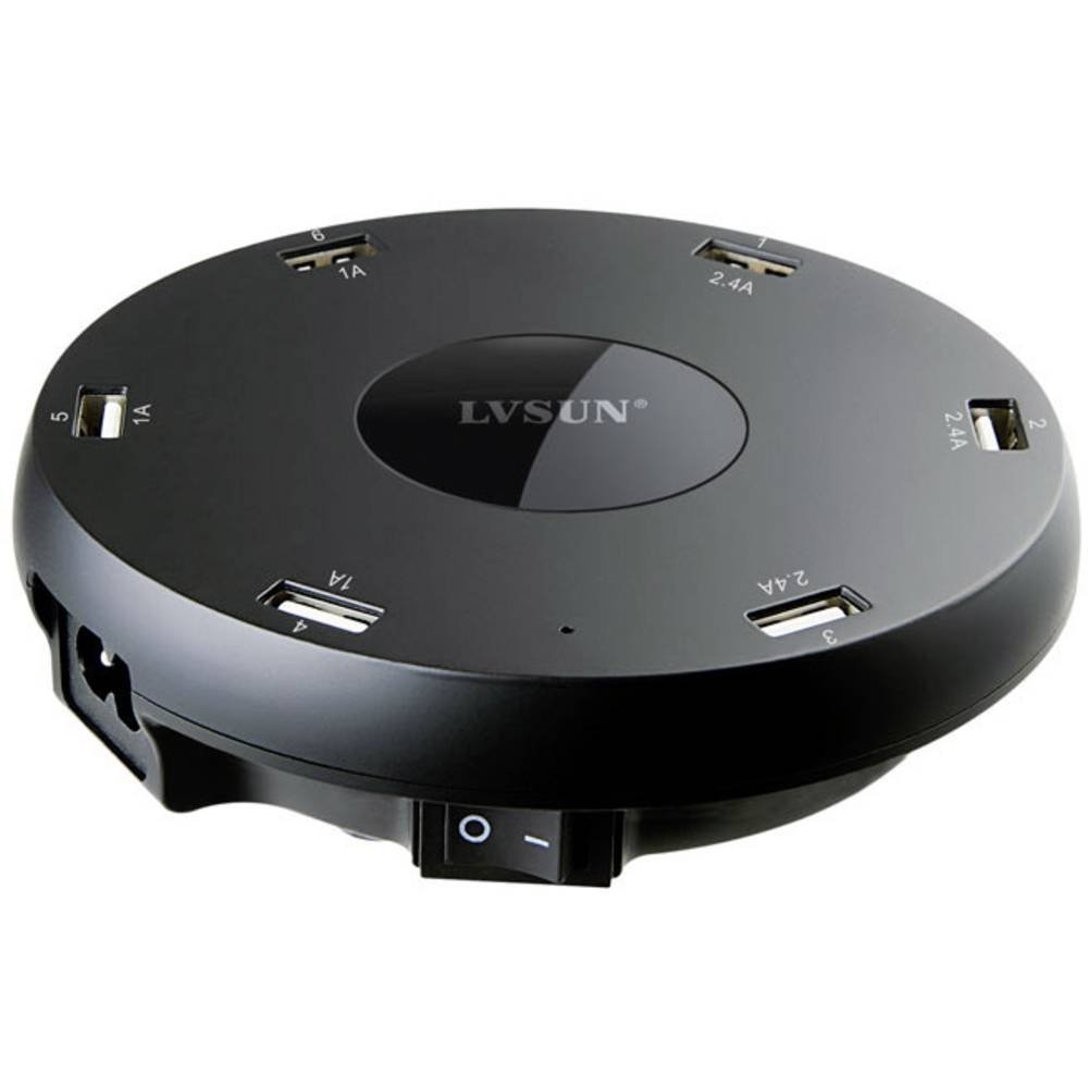 USB-caricabatteria LVSUN Smart 6-Port LS-6U Steckdose Ausgangsstrom (max.) 10200mA 6 x USB