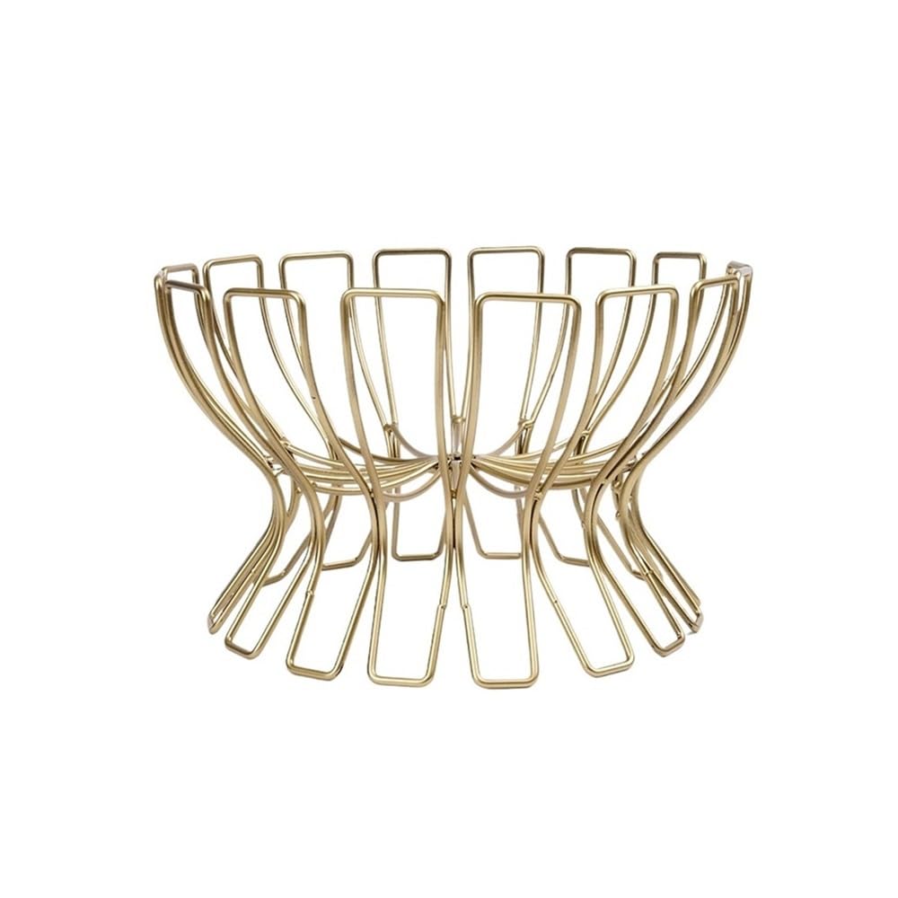 Fzl02068lm Gold Fruit Bowl Fruit Basket, Keeps Fruits And Vegetables Fresh,Countertop Metal Bowls For Kitchen Versatile(Gold)