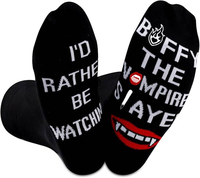 JTOUK Novelty Vampire Inspired Socks Buffy Gift For TV Show Fans