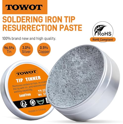 Image of TOWOT Tip Tinner For Electronics Soldering, Iron Tip and Re-Tinning Solution,35g