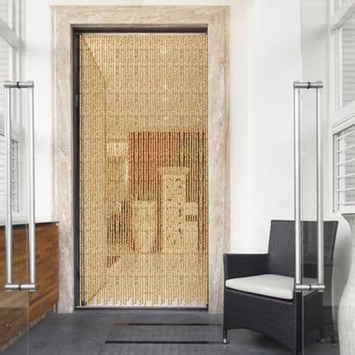 Rideau de perles en bambou naturel haut de gamme fait main de 70x220 cm - 3