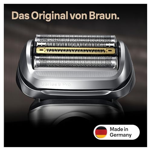 Braun Series 9 Pro Elektrorasierer Scherkopf, ORIGINAL Ersatzscherteil vom Hersteller passend für Braun Herren Rasierer Series 9 Pro, 94M, chrom, 1er Pack