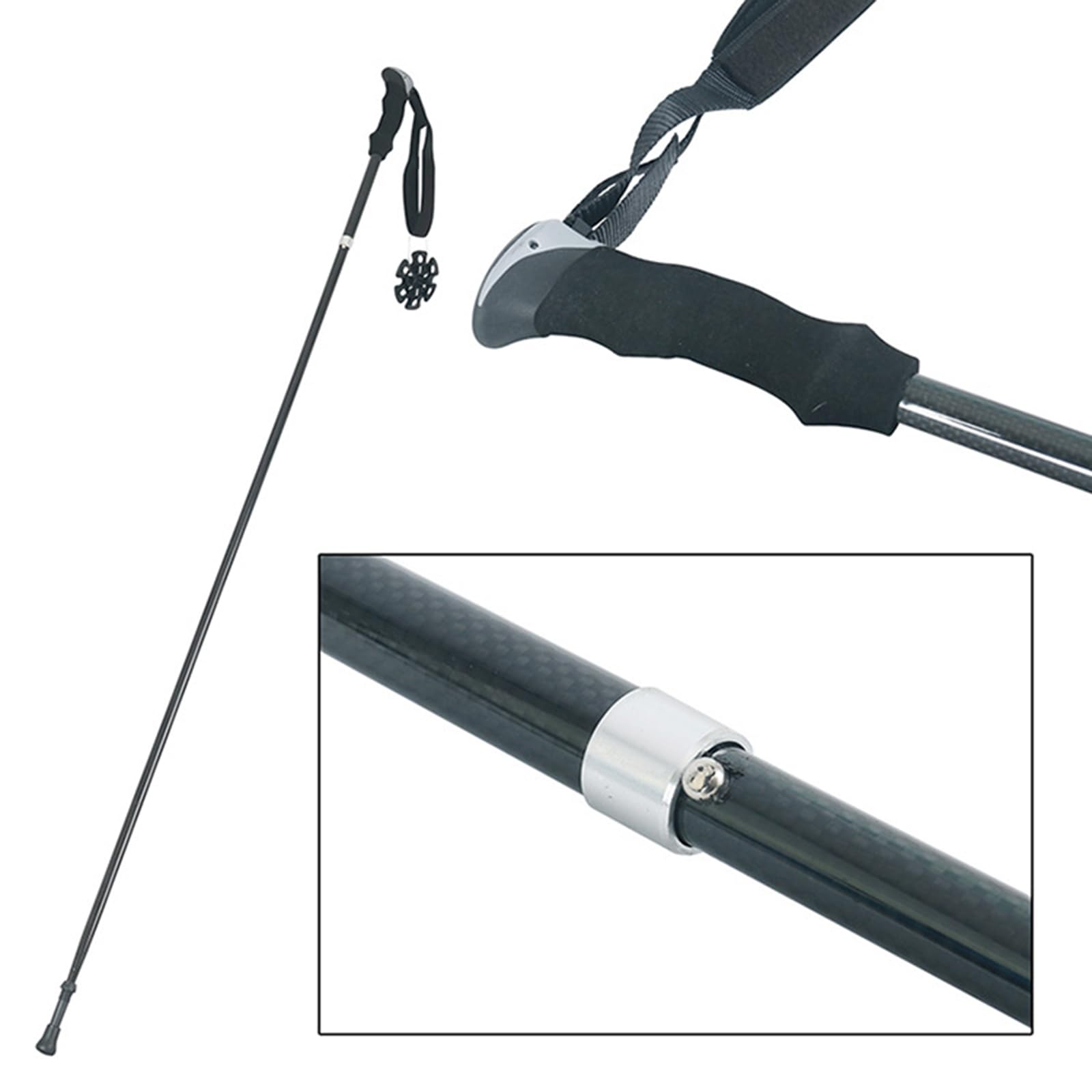 Alumimum Alloy Wading Staff Folding Light Weight Fishing Accessories Outdoor Hiking Fly Fishing Stick Rod With Pouches