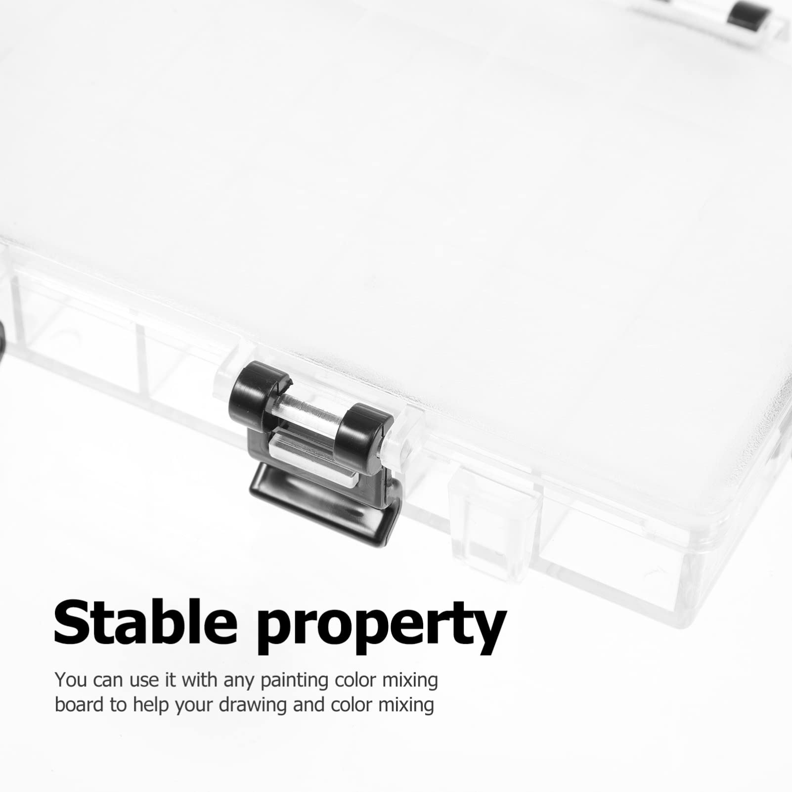 BEBEMOKO Box Watercolor Pigment Mixing Box Transparent Art Painting Tray Easy to Clean and Reusable Color Mixing Palette for Artists Convenient Portable Design for Oil Painting and Drawing