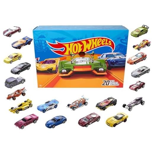 Hot Wheels DXY59 20er Pack 1:64 Die-Cast Fahrzeuge Geschenkset, je 20 Spielzeugautos, zufällige Auswahl, ab 3 Jahren [Exklusiv bei Amazon]
