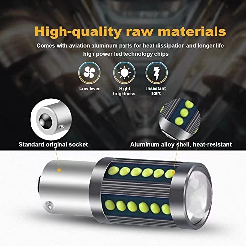 Image of Back Light,BA15s 1156 Single Point Reverse,DRL Tail Light LED Each Bulb 15 watts, Operating Voltage 12-24 volt All Car Pack of 2, White Color
