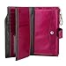 PEIUJIN Women's Large Capacity Luxury Genuine Leather Wallet with Zipper Pocket Smartphone Clutch (Purple RFID Blocking)