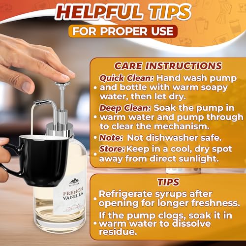 Image of Set of 4 Glass Syrup Bottle with Pump 16.9oz 500 ml - Thick Glass Syrup Dispenser with 18 Marked Labels, Leak-Proof, Easy Cleaning - Coffee Bar Essentials for Home | Event Ready (Silver Pumps)