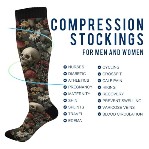 Image of Pigsaly Red White Polka Dot Womens Compression Socks Athletic Tube Sock Knee High Socks Outdoor Sport Socks