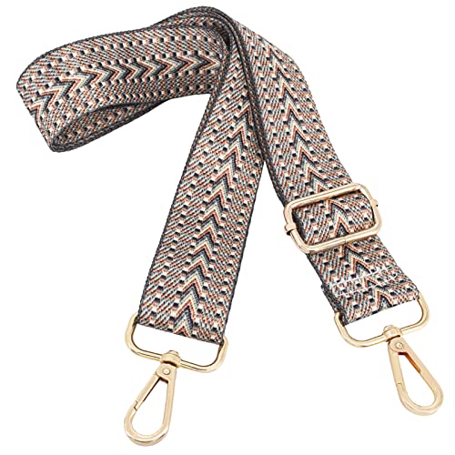 Image of Replacement Purse Strap Shoulder Strap Adjustable Crossbody Strap for Women Crossbody Wide Shoulder Bag, Khaki V2-gold Hardware, 28 inch to 50 inch