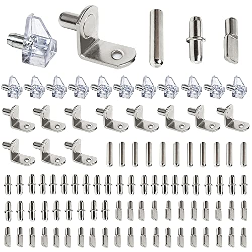 Dzsomt Regalträger 100 Stück Einlegeböden für Schränke Regalträger Stützen Regalbodenträger Stützen Regalstifte Edelstahl Schrankbretter Halterung für Die Unterstützung von Schrankregalen Cover