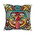 Gamoii Fundas de cojín Decorativas, Lino, Funda de cojín Egipto India, Maya, impresión Digital, Funda de Asiento con Cremallera Oculta para decoración del hogar, Lino, Blanco, 45 x 45 cm