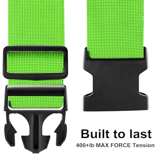 Image of Luggage Straps for Suitcases TSA Approved-2 Pack Bright Personalized Luggage Belt Strap for Suitcase /Carry On Bag Luggage Accessories for Travel (Limegreen)