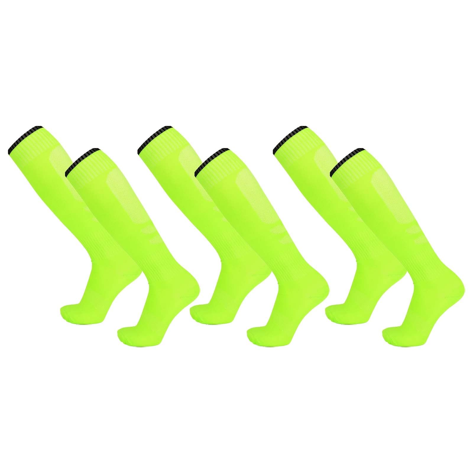 RNTOP Unisex Toddlers and Babies' Soccer Socks 3 Pairs Knee High Socks Breathable Mid Calf Socks Running (I, One Size)