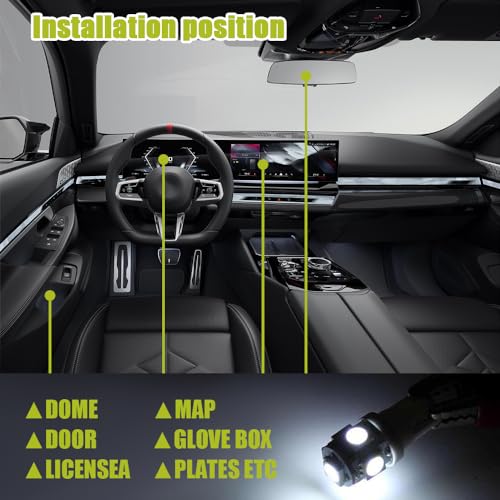 Kit de 42 luces LED interiores para auto blanco brillante miniatura 5