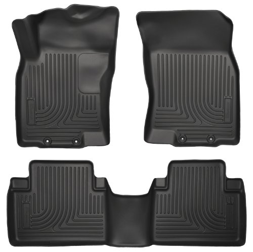 Husky Liners Weatherbeater Floor Mats | Fits 2014-2020 Nissan Rogue (Excludes Sport & Select Models); 2014-2015 Nissan X-Trail | Front & 2nd Row, 3-pc Black - 98671