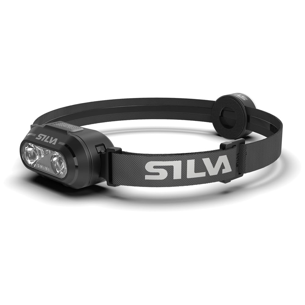 Silva Head Torch Battery Powered - Rechargeable USB-C - Smini - 53 Grams - 250 Lumen Head Lamp - 3 Brightness Levels - White and Red LEDs - Battery Indicator - for Running in Urban Areas & Outdoor