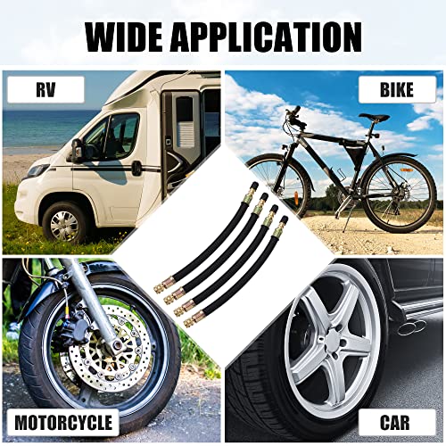 Image of X AUTOHAUX 4pcs Tire Valve Extension Stem Adaptor Tool Flexible Dual Valve Stem Extender Pipes 21cm / 8.3 inch for Car Truck Bike Trailer RV Portable Air Compressor