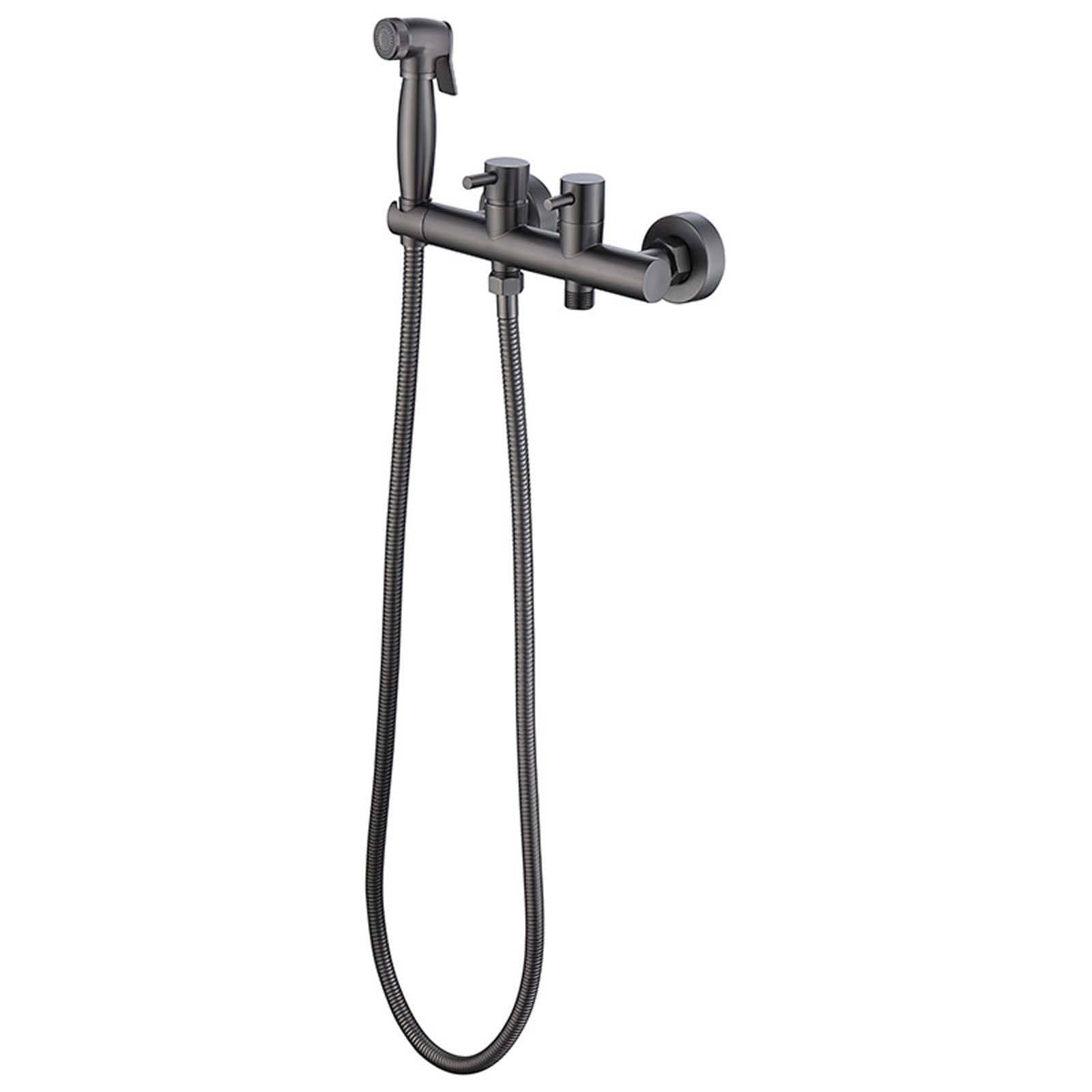Ducha Bidet para WC Control Dual Ducha Bidet Interruptor Independiente Duchas Higienicas para WC con Manguera de Acero Inoxidable Ducha Higienica para WC Apto para Mujeres