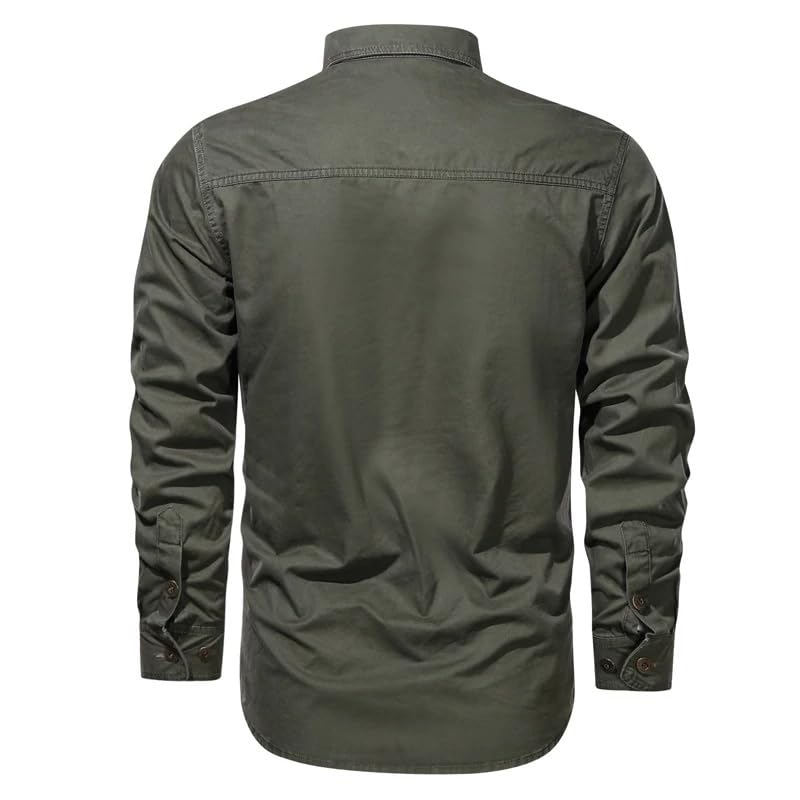 Chemise militaire à manches longues finitions premium