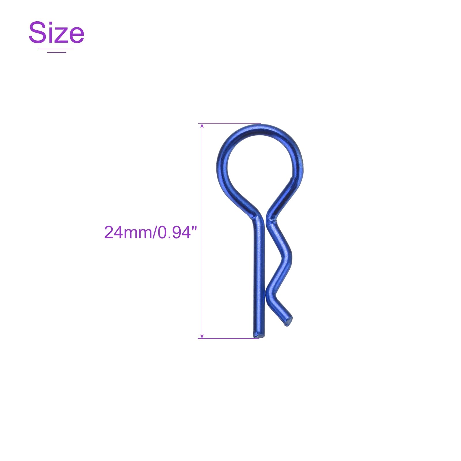 DMiotech 25Pcs Body Clips Bent RC Car Shell Clip Model Car R Pins Blue Universal Shell Replacement Parts for 1/10 Scale RC Car - Image 4