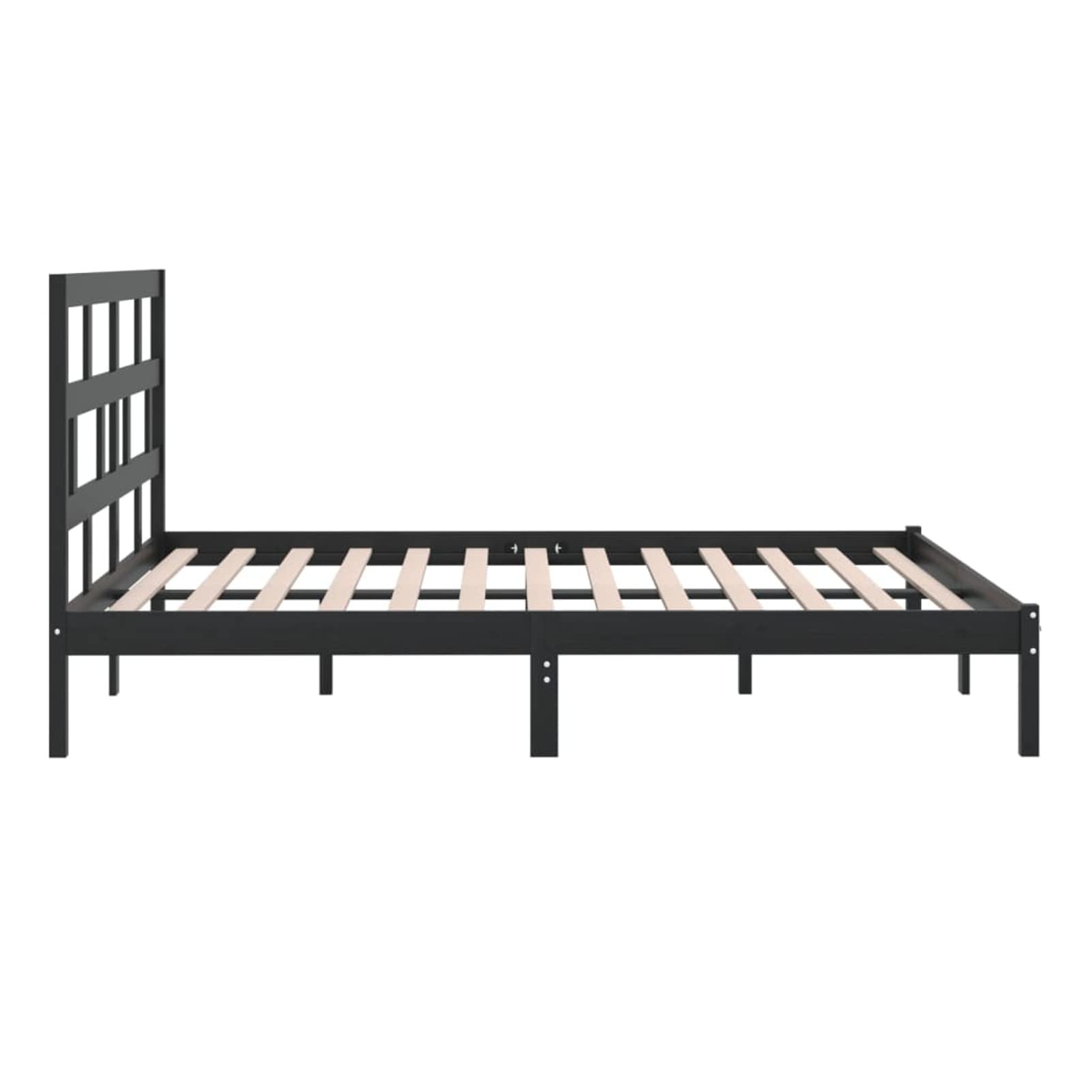 Homgoday Somier,Estructura de Cama de Madera Maciza de Pino Negra 200x200 cm Estructura Cama 75/90/120/135/140/160/180/200x200cm Cama Individual Cama Matrimonio Anti-Ruido y fácil de Montar