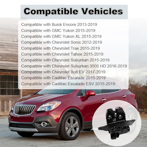 Image of Rear Door Liftgate Tailgate Trunk Lock Latch Actuator with Buick Encore Cadillac Escalade ESV GMC Yukon XL Chevrolet Sonic Trax Tahoe Suburban 3500 HD Bolt EV Replacement for 13515944 13508110