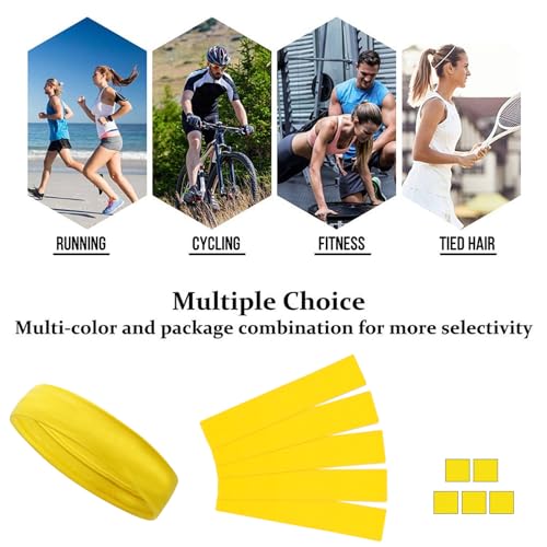 Image of Workout Headbands Non Slip Headband Sport Headbands Sweatbands Elastic Sport Hair Bands for Sports Travel Indoor Fitness Gym