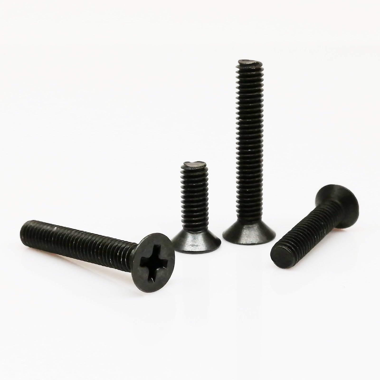 Tornillo autorroscante 50 piezas M2 M3 M4 GB819 Mini Pequeño Micro Negro Acero Cruz Phillips Plana Cabeza Avellanada Tornillo Cubierta (30 mm, M4)