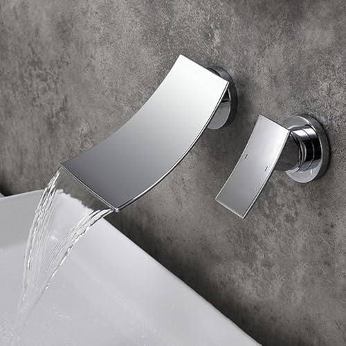 Grifo de pared cascada para lavabo que soluciona la falta de espacio en baños pequeños