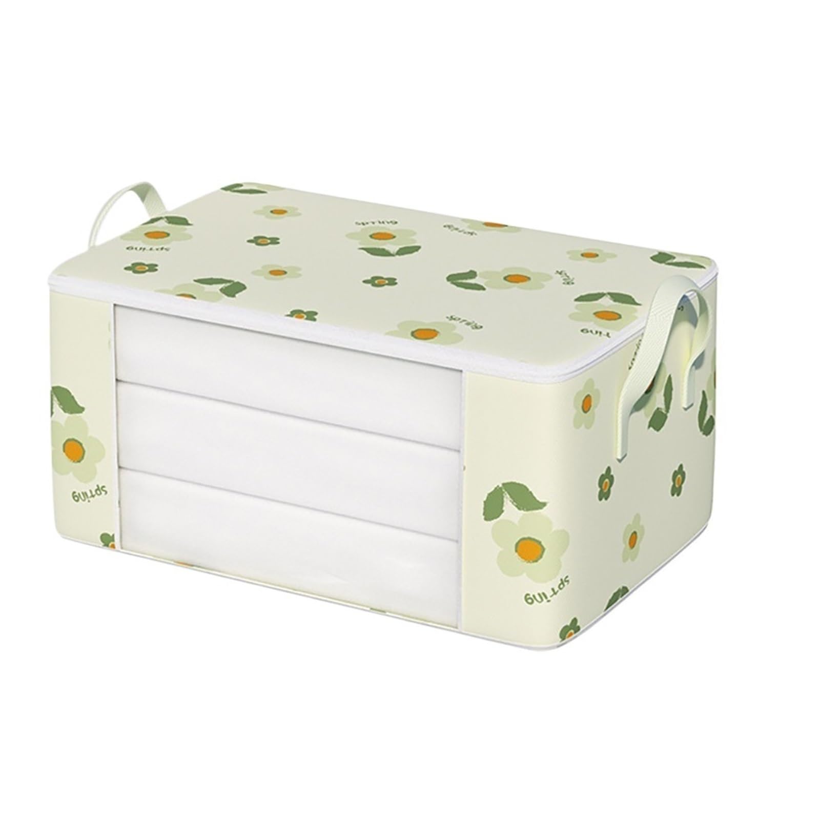 DSFIHJO 3PCS Storage Bags 72L Large Blanket Clothes Organization And Storage Containers For Bedding Foldable Organizer With Reinforced Handle(Green 72L)